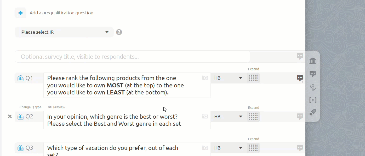 Selecting questions in the Question Library and confirming bulk deletion
